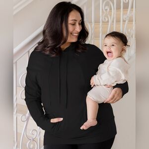Kindred Bravely Bamboo Maternity & Nursing Hoodie - Black - Medium